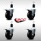 Service Caster 4'' SS Soft Rubber Swivel 1-1/2'' Expanding Stem Caster Set Total Lock Brake, 4PK SCC-SSEXTTL20S414-SRS-112-4 - alternate 2
